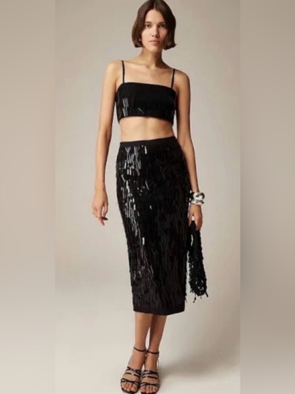 J. Crew Sequin Fringe Midi Skirt, NWT ($168)! 🔥
